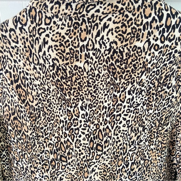 Chico's Leopard Blazer 0 4 6 Women One Button Pockets Cuffs Animal Print - Picture 10 of 10